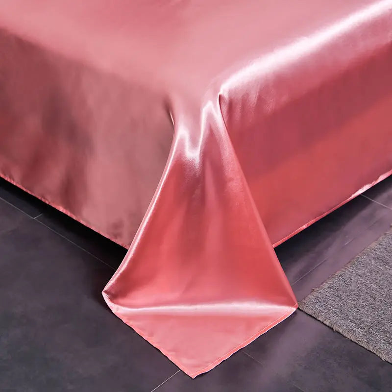 JuwenSilk New Double sided Ice silk bed sheet , double bed single bed, summer bed linen, machine washable solid color single bed