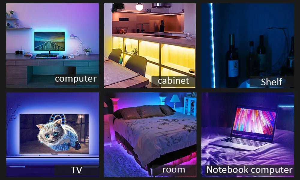 colorRGB, LED Strip Lights, for TV PC Laptop USB Power LED Strip light RGB5050  Led Backlight with APP Control