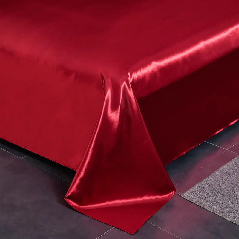 JuwenSilk New Double sided Ice silk bed sheet , double bed single bed, summer bed linen, machine washable solid color single bed