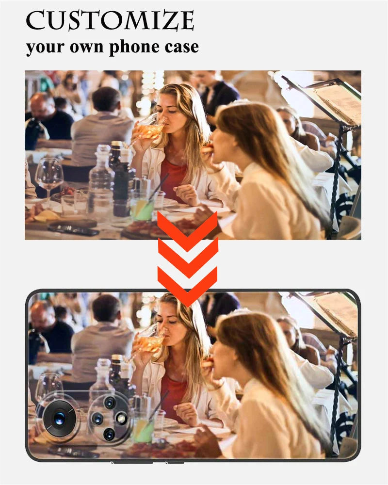 Customized Phone Cases For iphone 14 Pro Max 13 Mini 14 Plus Case Glass Silicone DIY Photo Personalized Picture Fundas Clear TPU