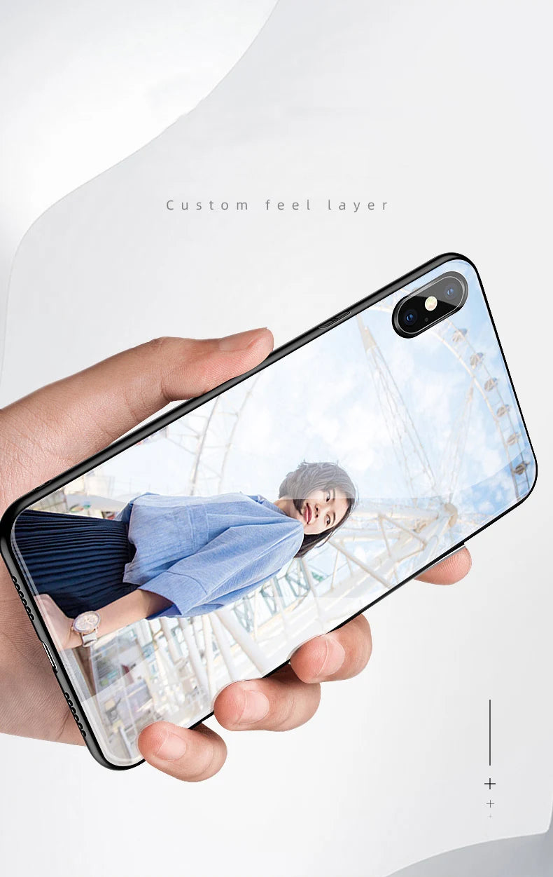 Customized Phone Cases For iphone 14 Pro Max 13 Mini 14 Plus Case Glass Silicone DIY Photo Personalized Picture Fundas Clear TPU