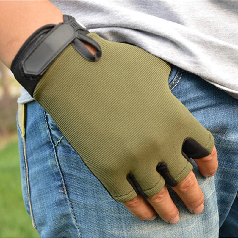 Summer Motorcycle Sport Gloves Fishing Light Breathable Camping Cycling Nonslip Fingerless Sport Women Men's Gloves