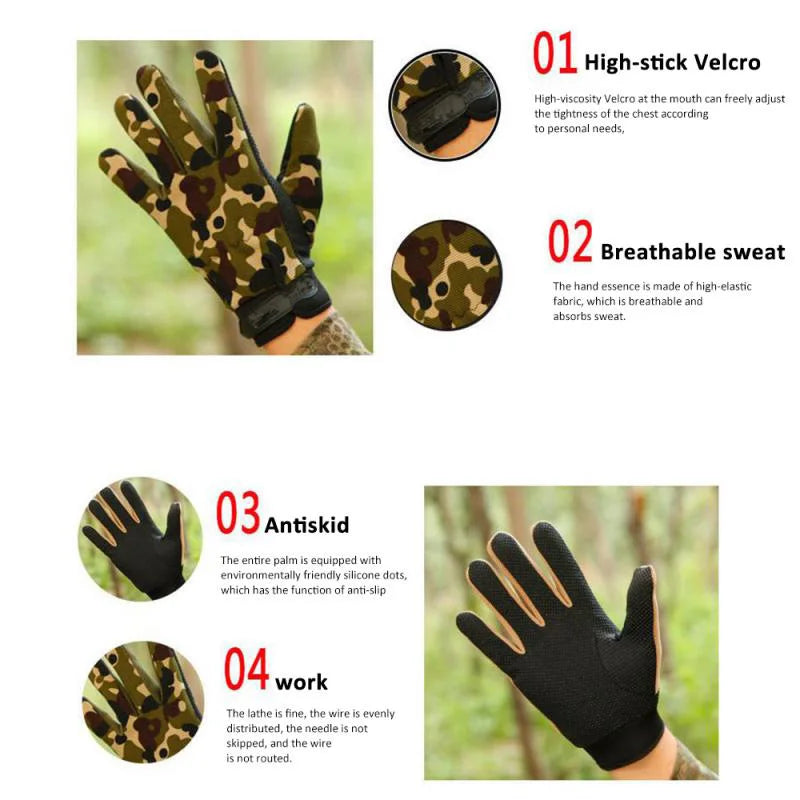 Summer Motorcycle Sport Gloves Fishing Light Breathable Camping Cycling Nonslip Fingerless Sport Women Men's Gloves