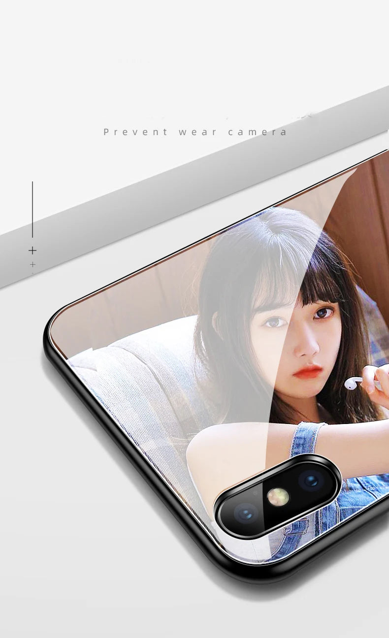 Customized Phone Cases For iphone 14 Pro Max 13 Mini 14 Plus Case Glass Silicone DIY Photo Personalized Picture Fundas Clear TPU