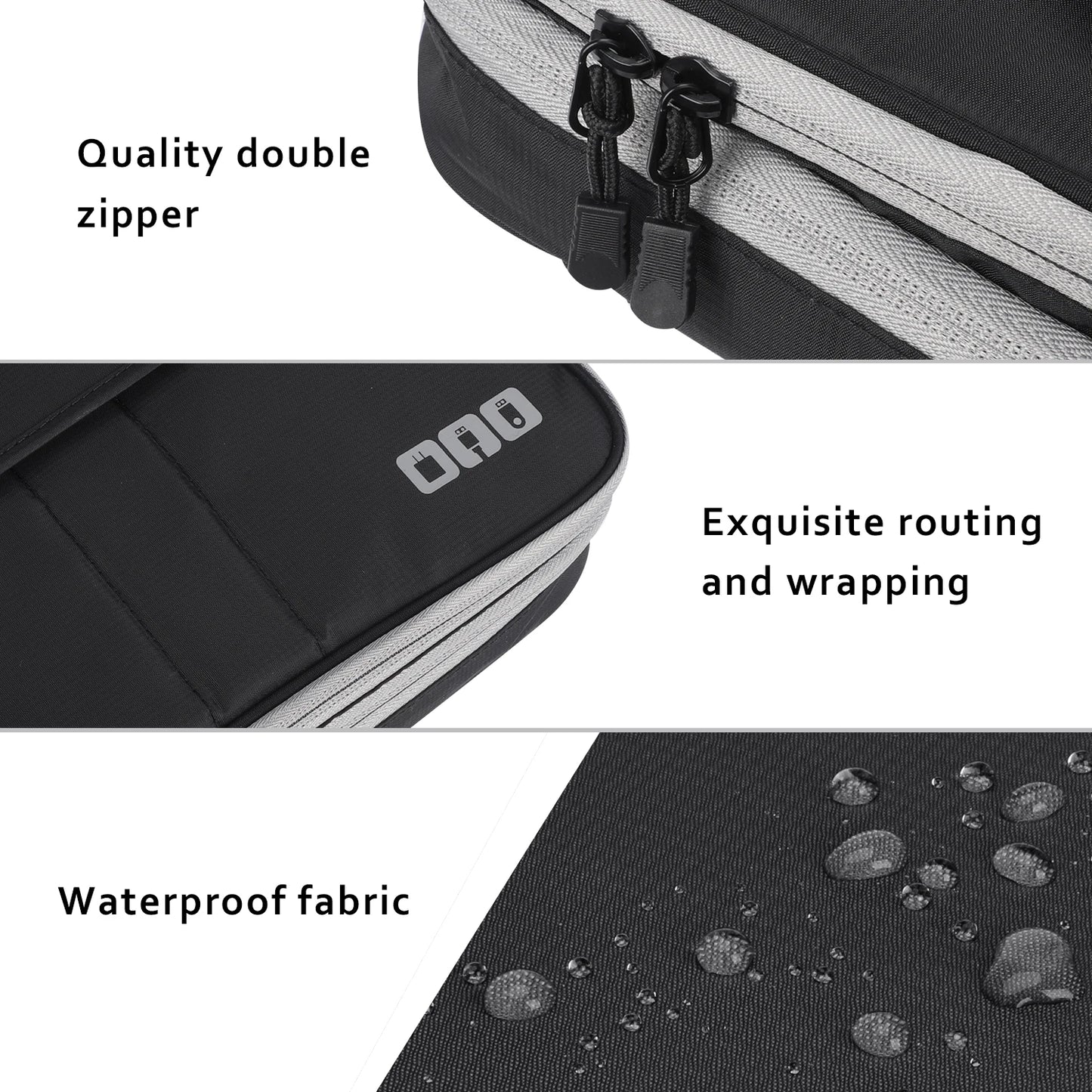 Double Layers Large Capacity Travel Electronic Accessories Organizer Bag, Travel Gadget Carry Case, Fit for iPad,iPhone,Cables