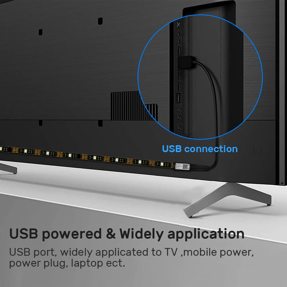 colorRGB, LED Strip Lights, for TV PC Laptop USB Power LED Strip light RGB5050  Led Backlight with APP Control