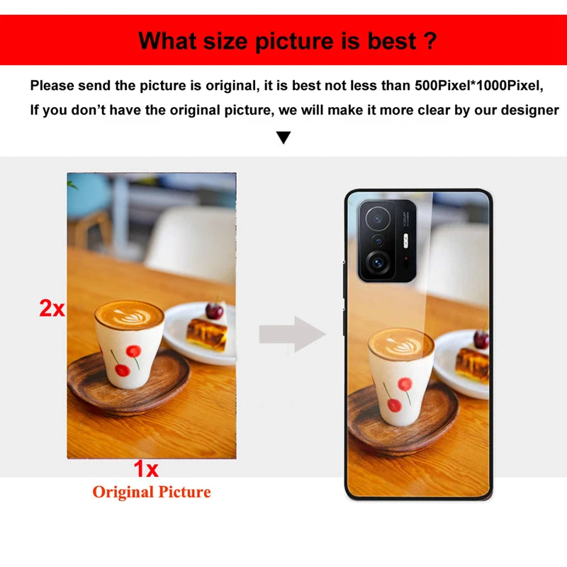Customized Phone Cases For iphone 14 Pro Max 13 Mini 14 Plus Case Glass Silicone DIY Photo Personalized Picture Fundas Clear TPU