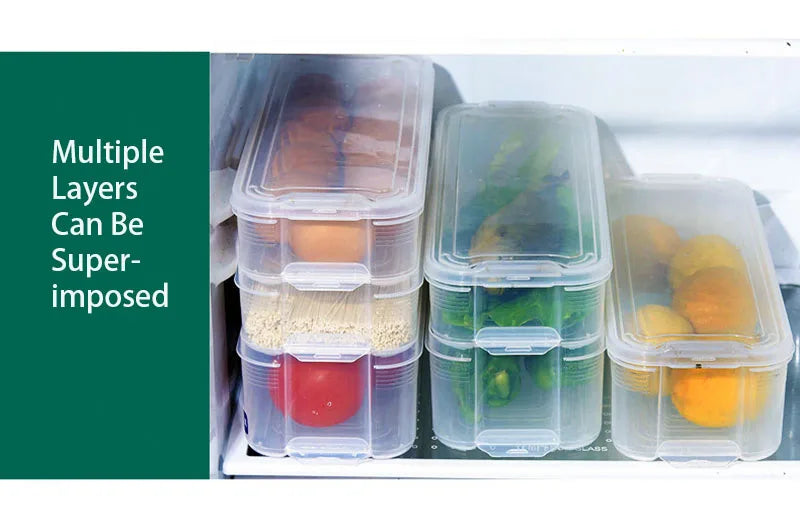 Kitchen Fridge Freezer Space Organizer Refrigerator Storage Rack Shelf Holder Drawer Multi-layer Food Storage Box