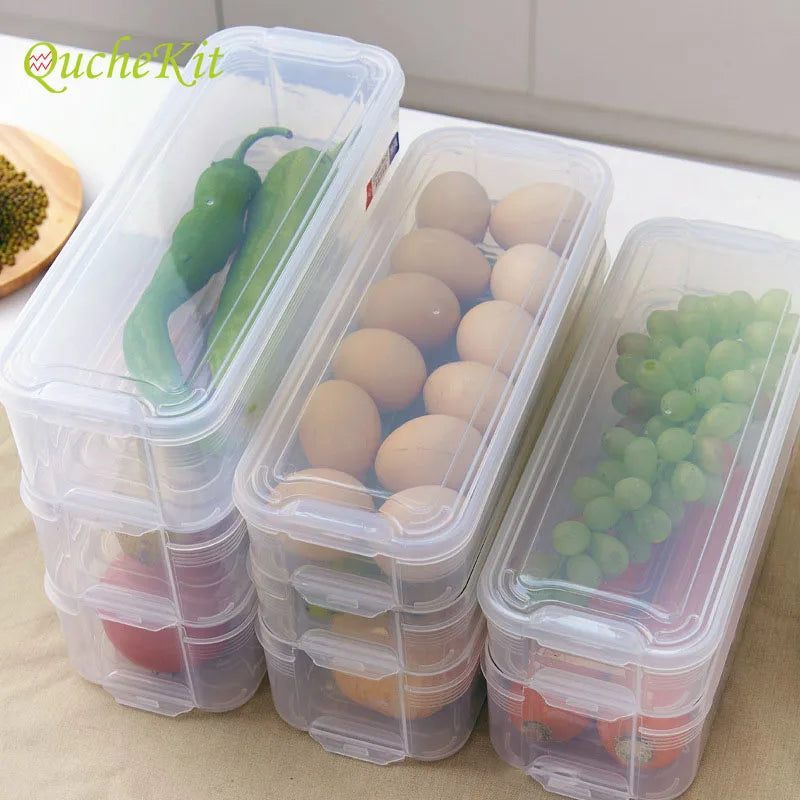 Kitchen Fridge Freezer Space Organizer Refrigerator Storage Rack Shelf Holder Drawer Multi-layer Food Storage Box