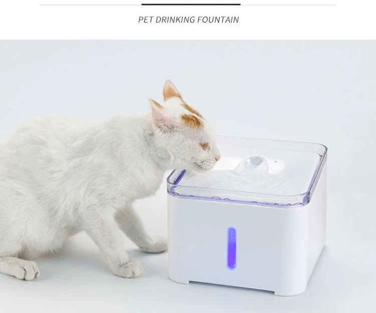2L Pet Cat Automatic Water Fountain Feeder With LED Electric Dog Drinking Bowl Feeders Drink Filter Water Purifier Drinker