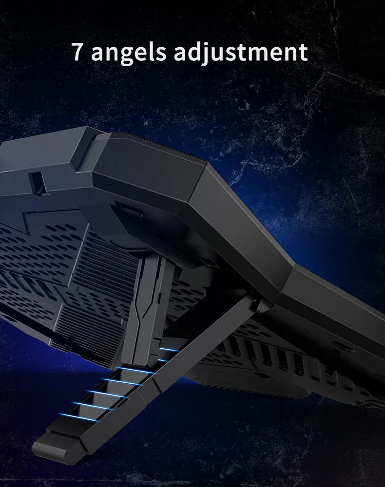 Coolcold Gaming RGB Laptop Cooler 12-17 Inch Led Screen Laptop Cooling Pad Notebook Cooler Stand With Six Fan And 2 USB Ports