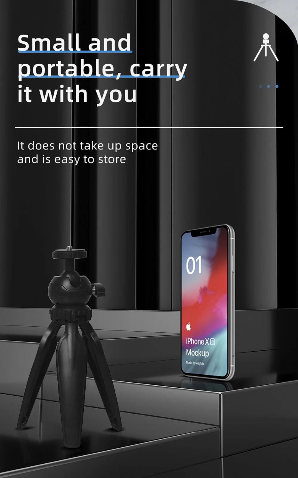 Salange Portable Projector Camera Mobile Phone Mini Tripod Is Suitable For YG300 P62 J9 J15 Projector Other Stable Supports