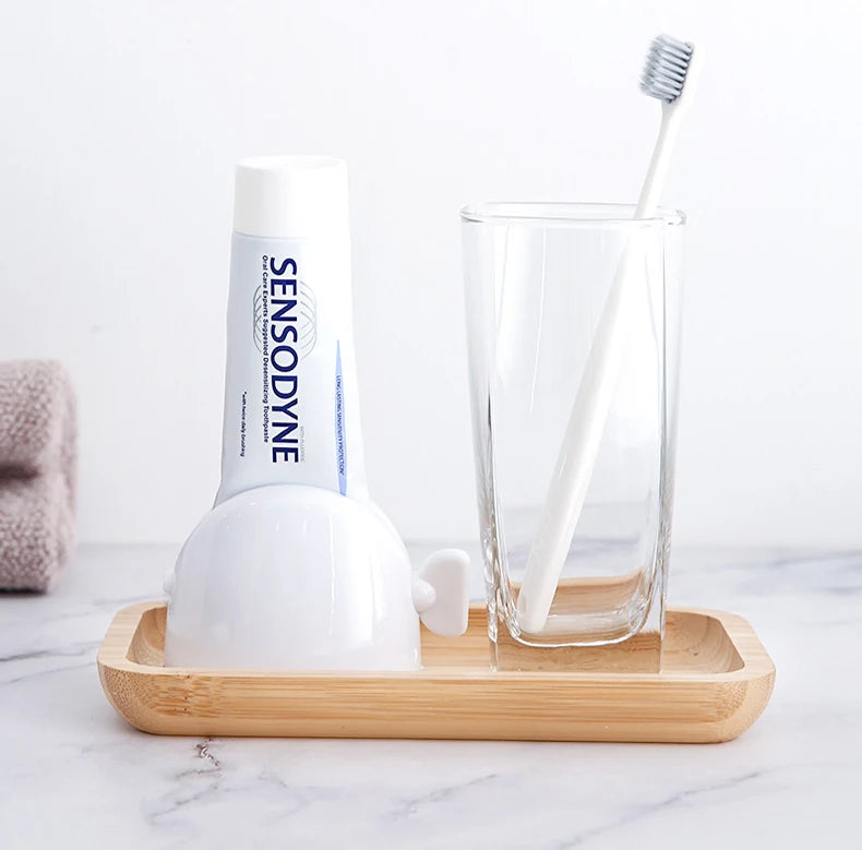 WIKHOSTAR Bathroom Accessories Set Rolling Toothpaste Squeezer Tube Toothpaste Dispenser Cleanser Squeezer Toothpaste Holder