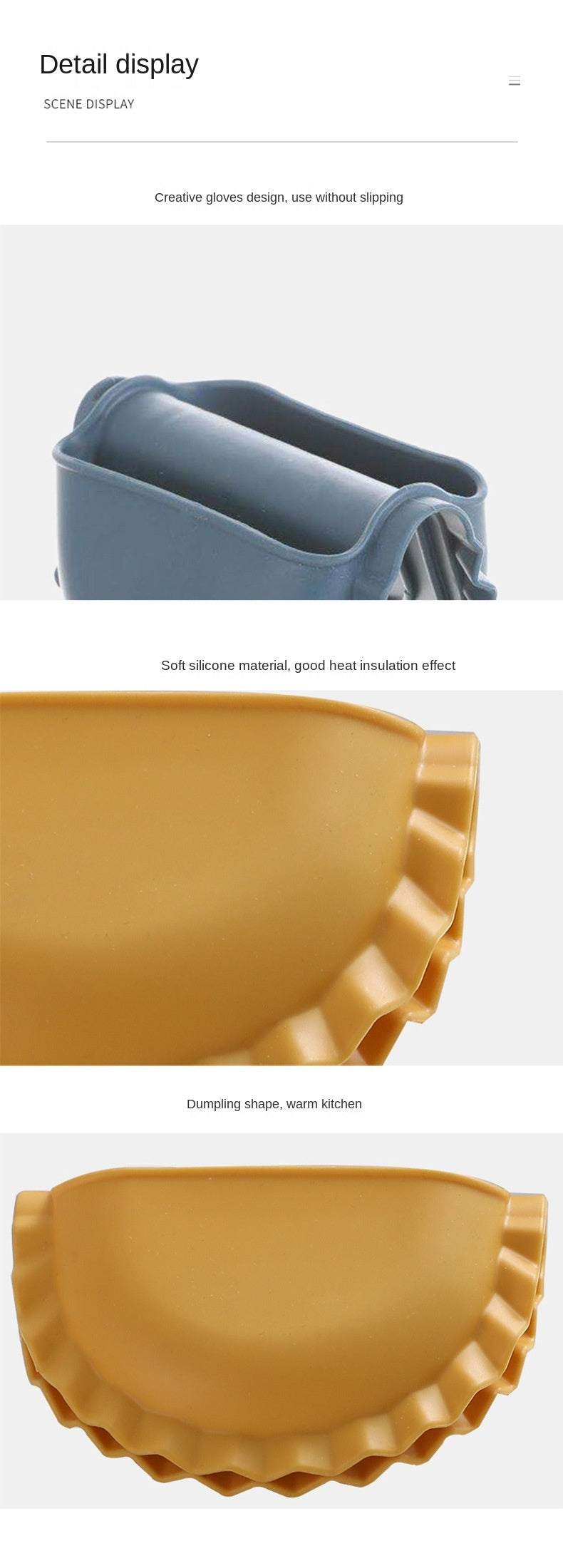 Silicone Heat Resistant Gloves Clips Dish Hold Anti-slip Oven Glove Mitts BBQ Tray Pot Dish Bowl Holder Kitchen Accessories