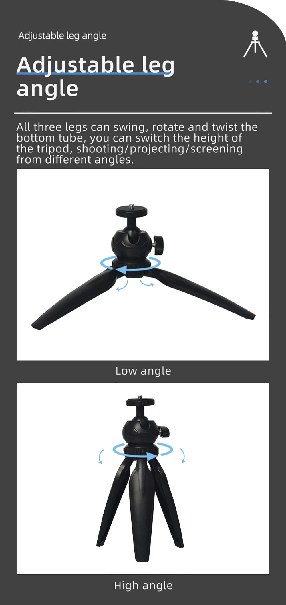 Salange Portable Projector Camera Mobile Phone Mini Tripod Is Suitable For YG300 P62 J9 J15 Projector Other Stable Supports
