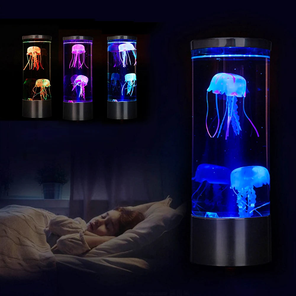 Fantasy Jellyfish Lamp 5V USB Power Color Changing Jellyfish Tank Aquarium Led Lamp Relaxing Mood Night Light Bedside Lantern