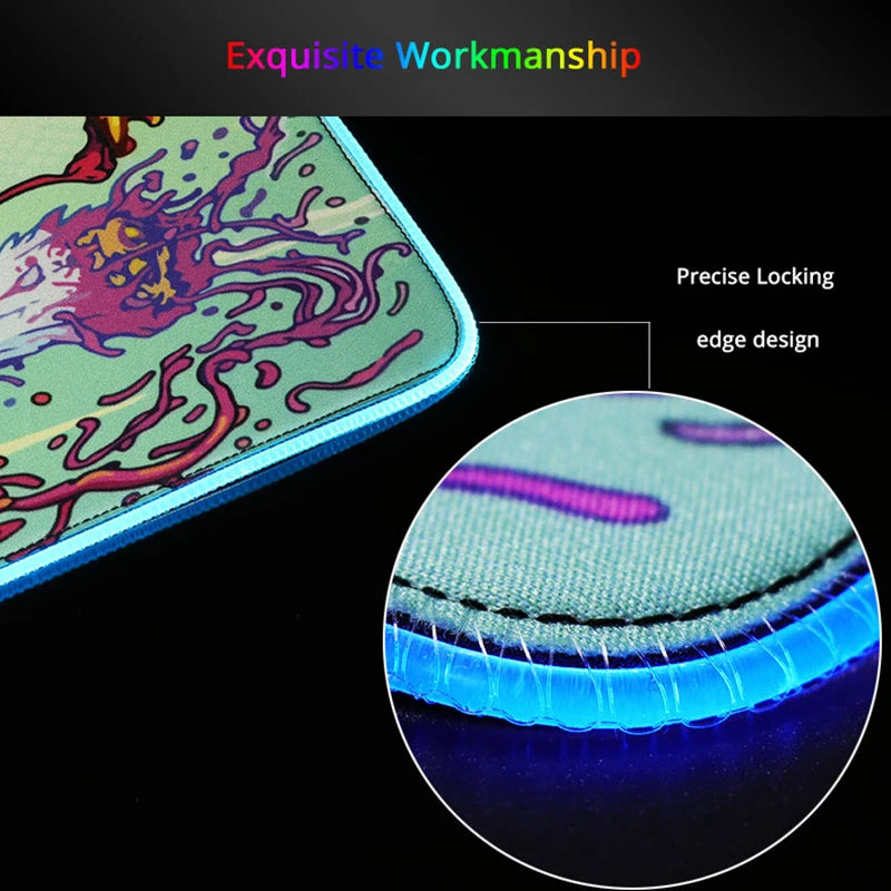 RGB Hexagon Gaming Mouse Pad XXL Antislip Rug Desk Mat Computer Accessories Office Geometric Mousepad Luminous Extended Game Mat