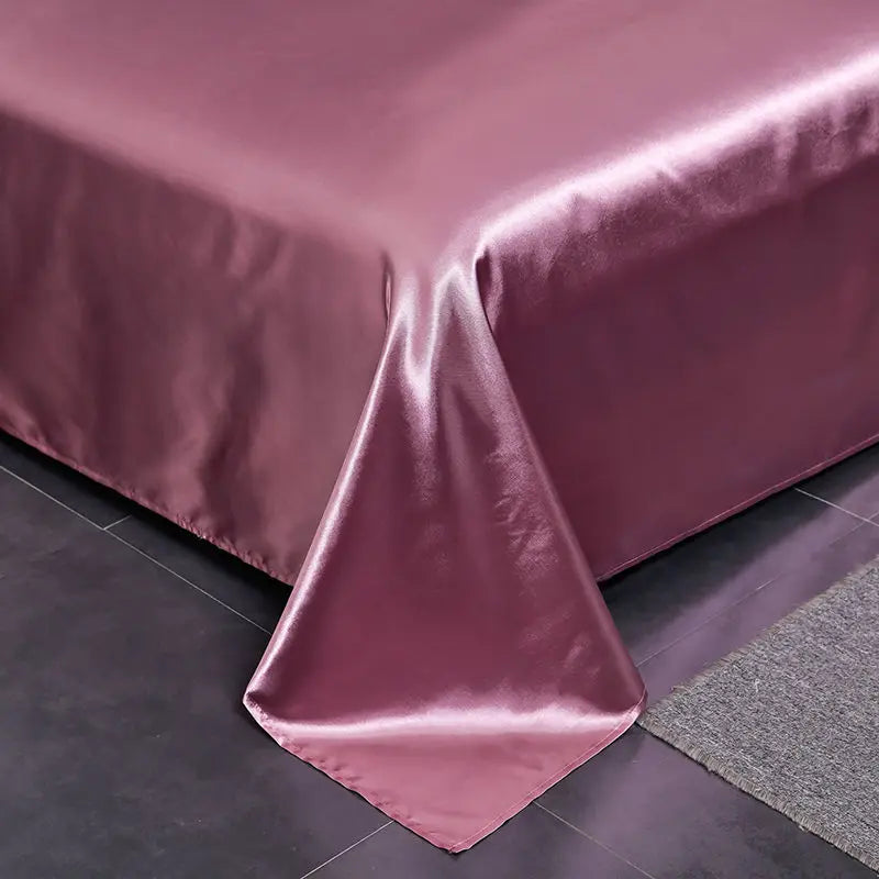 JuwenSilk New Double sided Ice silk bed sheet , double bed single bed, summer bed linen, machine washable solid color single bed