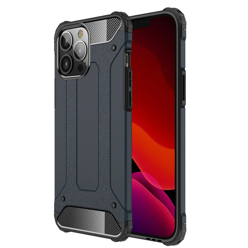 Rugged Armor Case for iPhone, Heavy Duty Shockproof Case, 13, 12, 11 Pro Max, 13 Mini, X, XR, XS, 6, 6S, 7, 8 Plus, SE 2020
