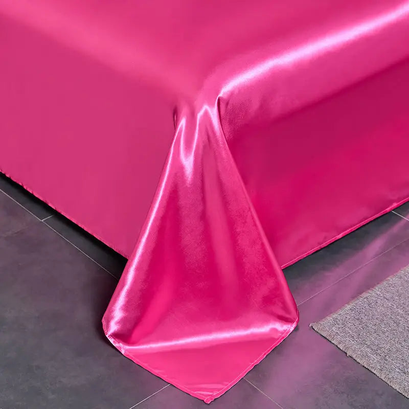 JuwenSilk New Double sided Ice silk bed sheet , double bed single bed, summer bed linen, machine washable solid color single bed