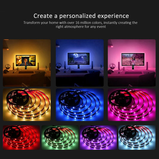 colorRGB, LED Strip Lights, for TV PC Laptop USB Power LED Strip light RGB5050  Led Backlight with APP Control