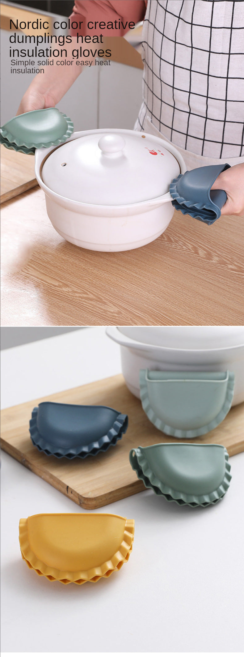 Silicone Heat Resistant Gloves Clips Dish Hold Anti-slip Oven Glove Mitts BBQ Tray Pot Dish Bowl Holder Kitchen Accessories