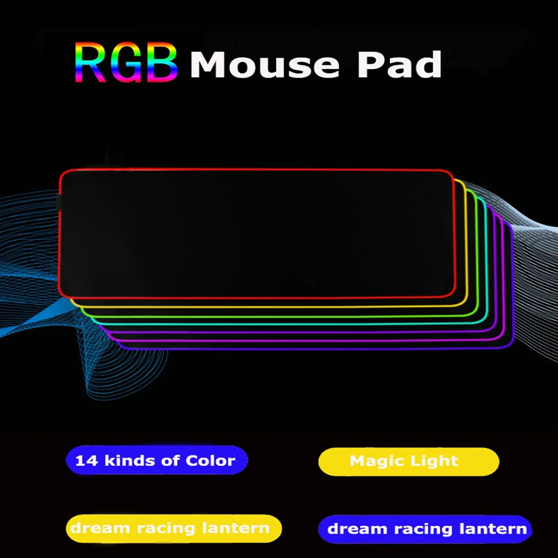 B-Bloodborne Large Gaming RGB Mouse Pad Office Laptop Accessories Non-Slip Rubber Mousepad Anime Cartoon New HD Desk Mats Carpet