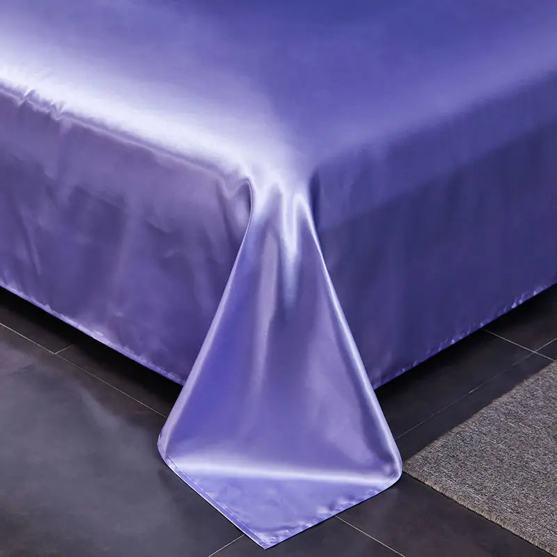 JuwenSilk New Double sided Ice silk bed sheet , double bed single bed, summer bed linen, machine washable solid color single bed