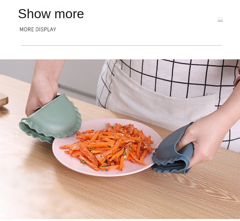 Silicone Heat Resistant Gloves Clips Dish Hold Anti-slip Oven Glove Mitts BBQ Tray Pot Dish Bowl Holder Kitchen Accessories