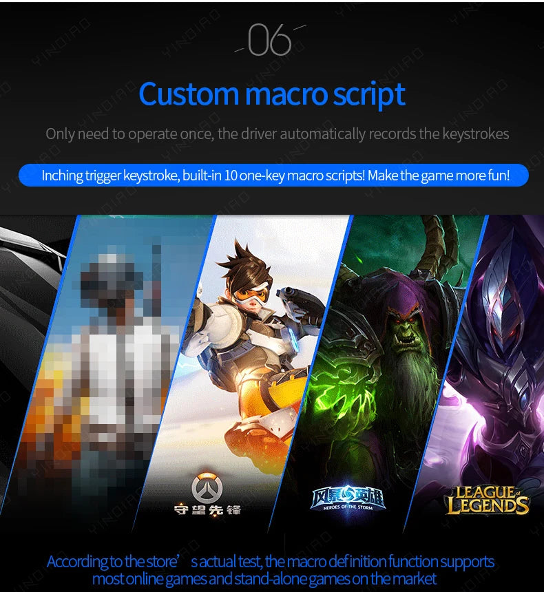 Ergonomic Wired Gaming Mouse RGB Mute Mouse LED Backlit 3200dpi 6 Button USB Mechanical Mause for PC Laptop Computer Gamer