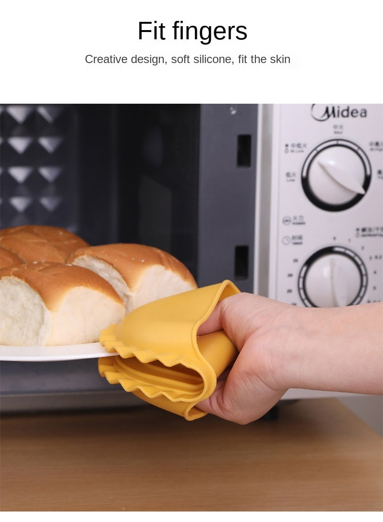 Silicone Heat Resistant Gloves Clips Dish Hold Anti-slip Oven Glove Mitts BBQ Tray Pot Dish Bowl Holder Kitchen Accessories