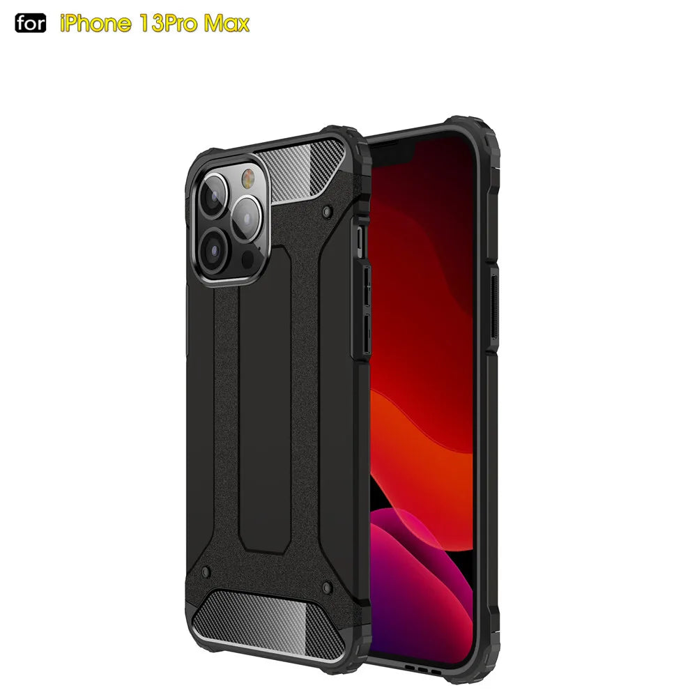 Rugged Armor Case for iPhone, Heavy Duty Shockproof Case, 13, 12, 11 Pro Max, 13 Mini, X, XR, XS, 6, 6S, 7, 8 Plus, SE 2020