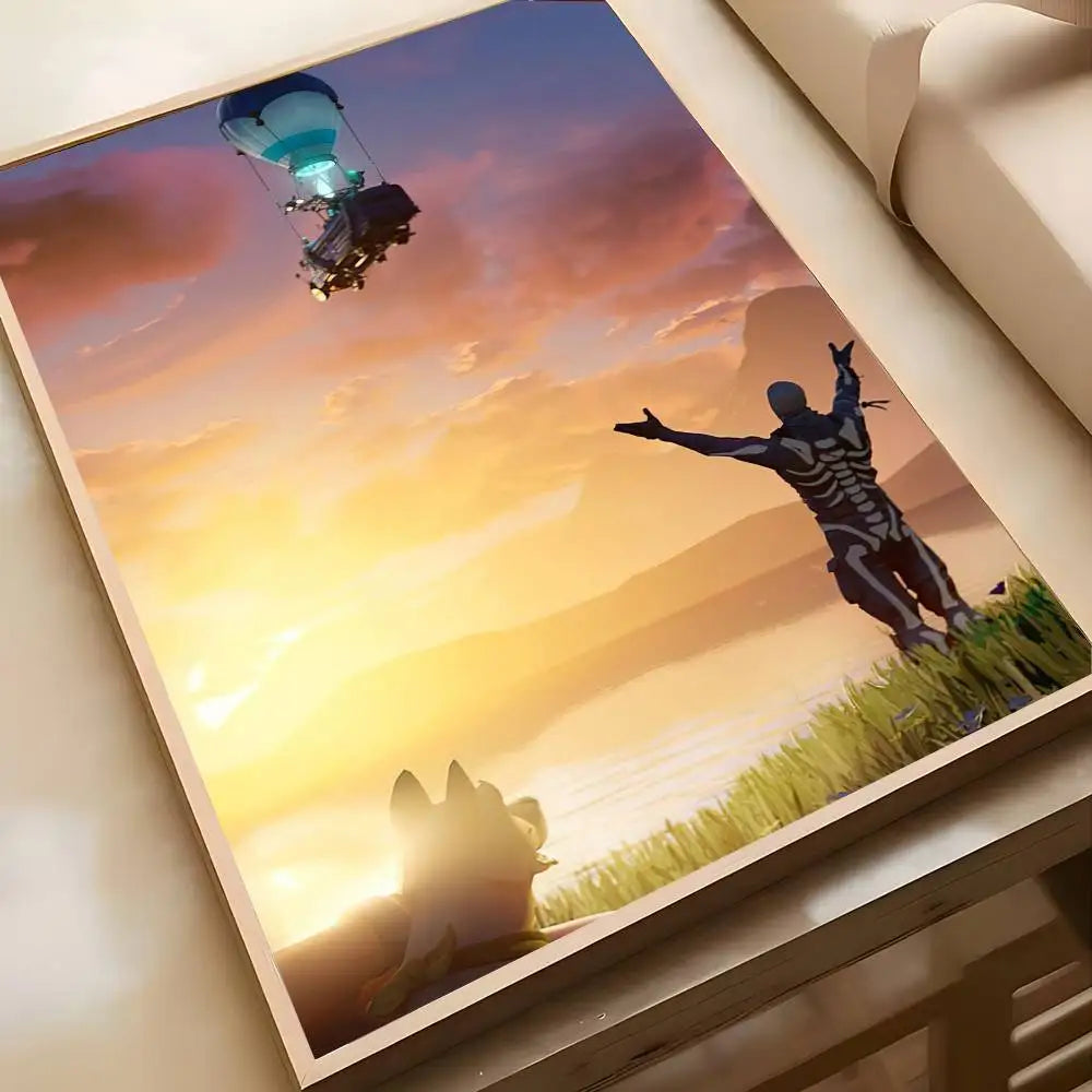 Hot Game F-Fortnites-Wallpaper Cool Poster Art painting poster with prints Home bedroom living room decoration gift
