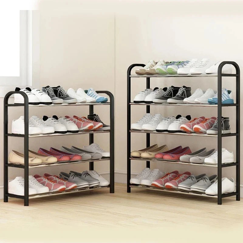 Shoe Rack Organizer Storage Shelf 4-Tier Assembled Trapezoidal Shoe Storage Racks Multilayer For Living Room Space Saving