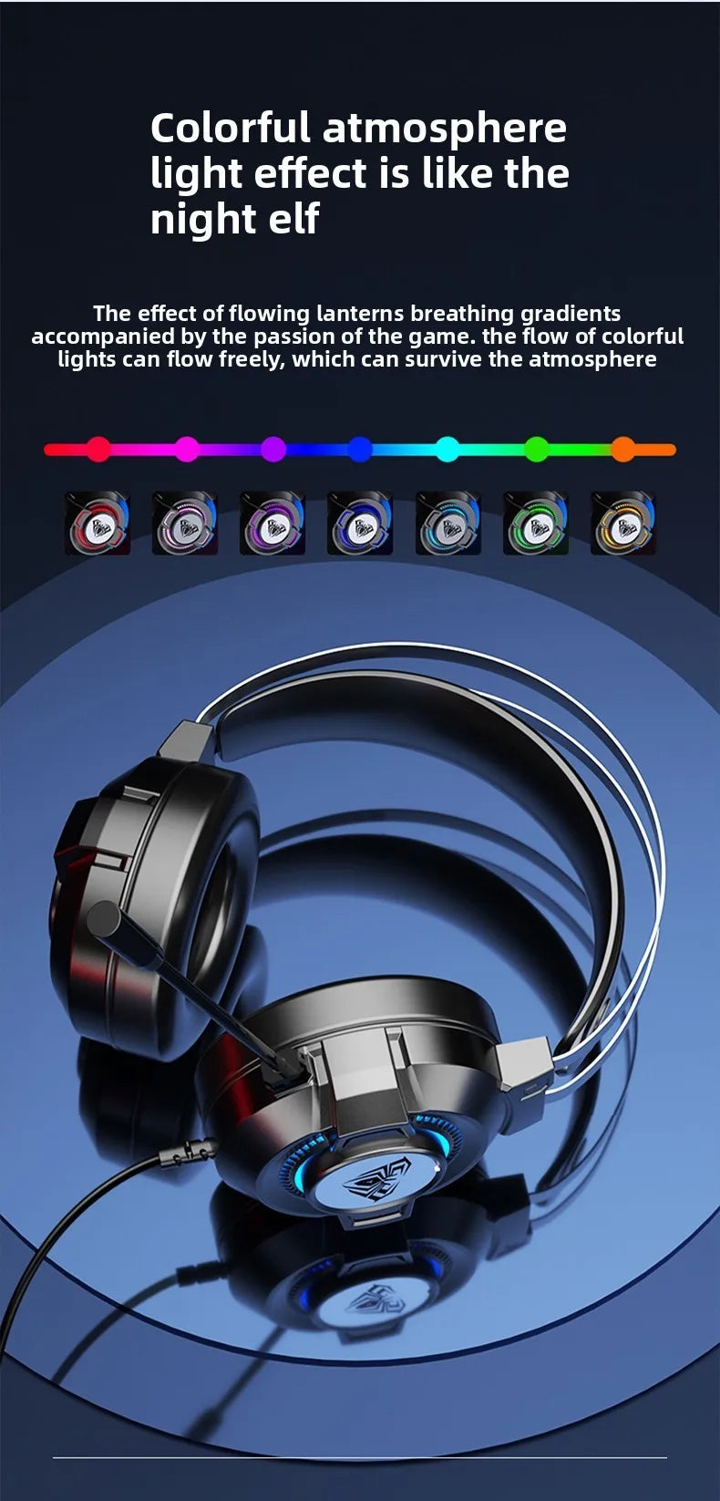 AULA gamer USB Headset 7.1 Channel Wired Headphone PC Laptop Computer gaming pc accessories computer office Gaming accessories