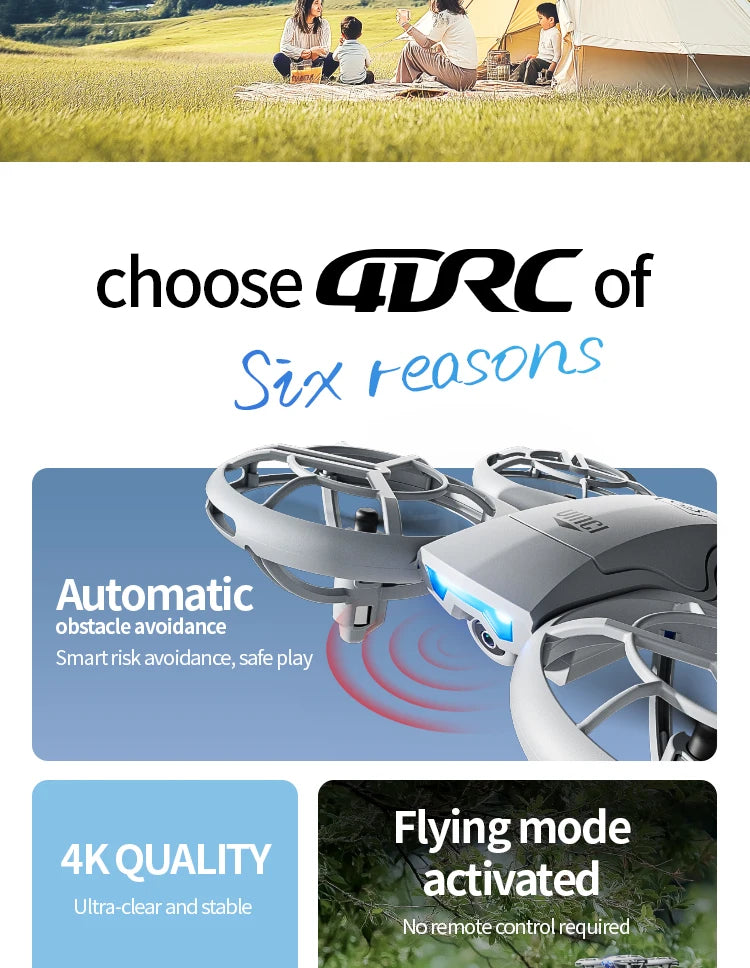V8 Mini Drone 4K Professional Wide-Angle HD Camera WiFi FPV Height Hold Foldable RC Drone Quadrotor Helicopter Children's Toys