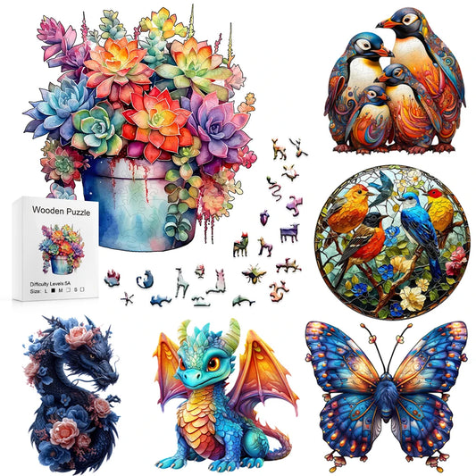 Wooden Puzzle Toys - Montessori - Irregular Wooden Puzzle - Adult 3D Puzzle - Children's Gifts - High difficulty Puzzle