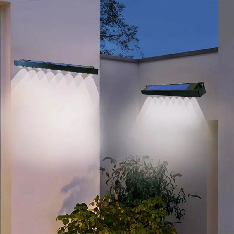 4/8LED Solar Powered Wall Lamp Garden Lamp Outdoor Waterproof Balcony Staircase Fence Atmospheric Decorative Lighting