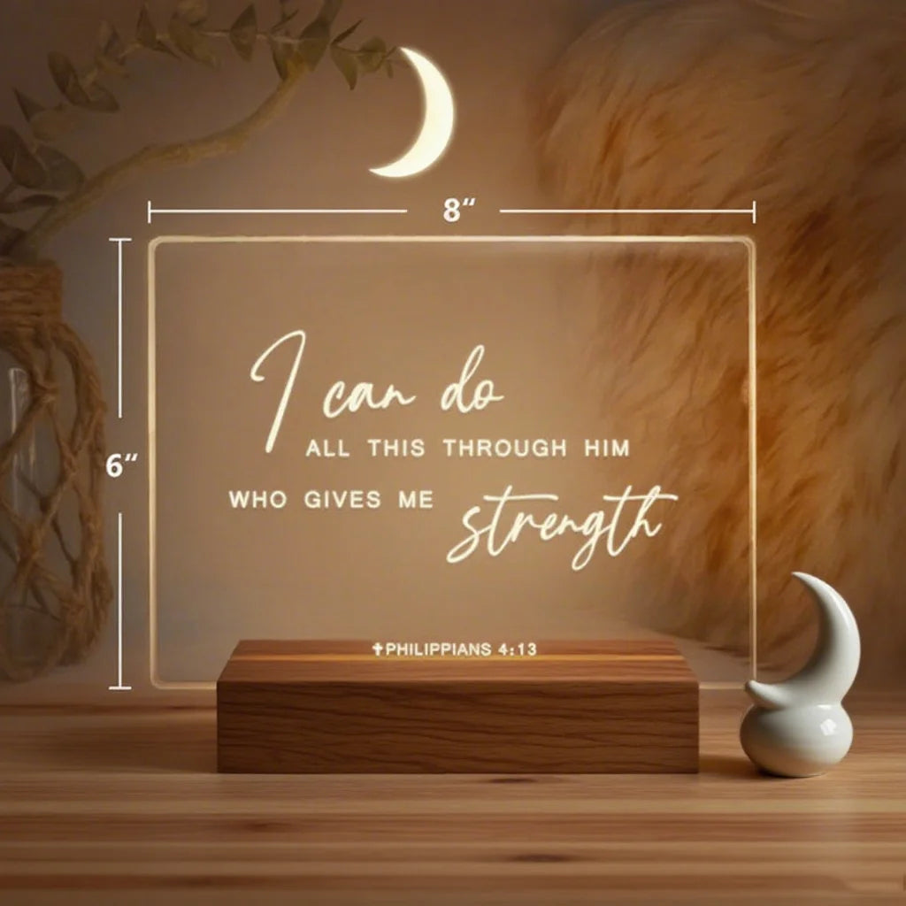 Personalized Bible Verses Lamp Customized Verses Gifts Christian Home Decoration Faith Theme Decoration Religion LED Light