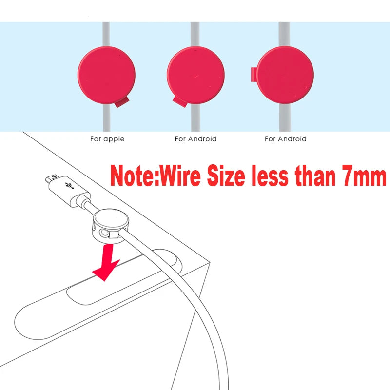 Car Magnetic Cable Holder Cable Clip Protector Cord Winder Car Wire Organizer Desktop USB Charging Line Management Wire Keeper