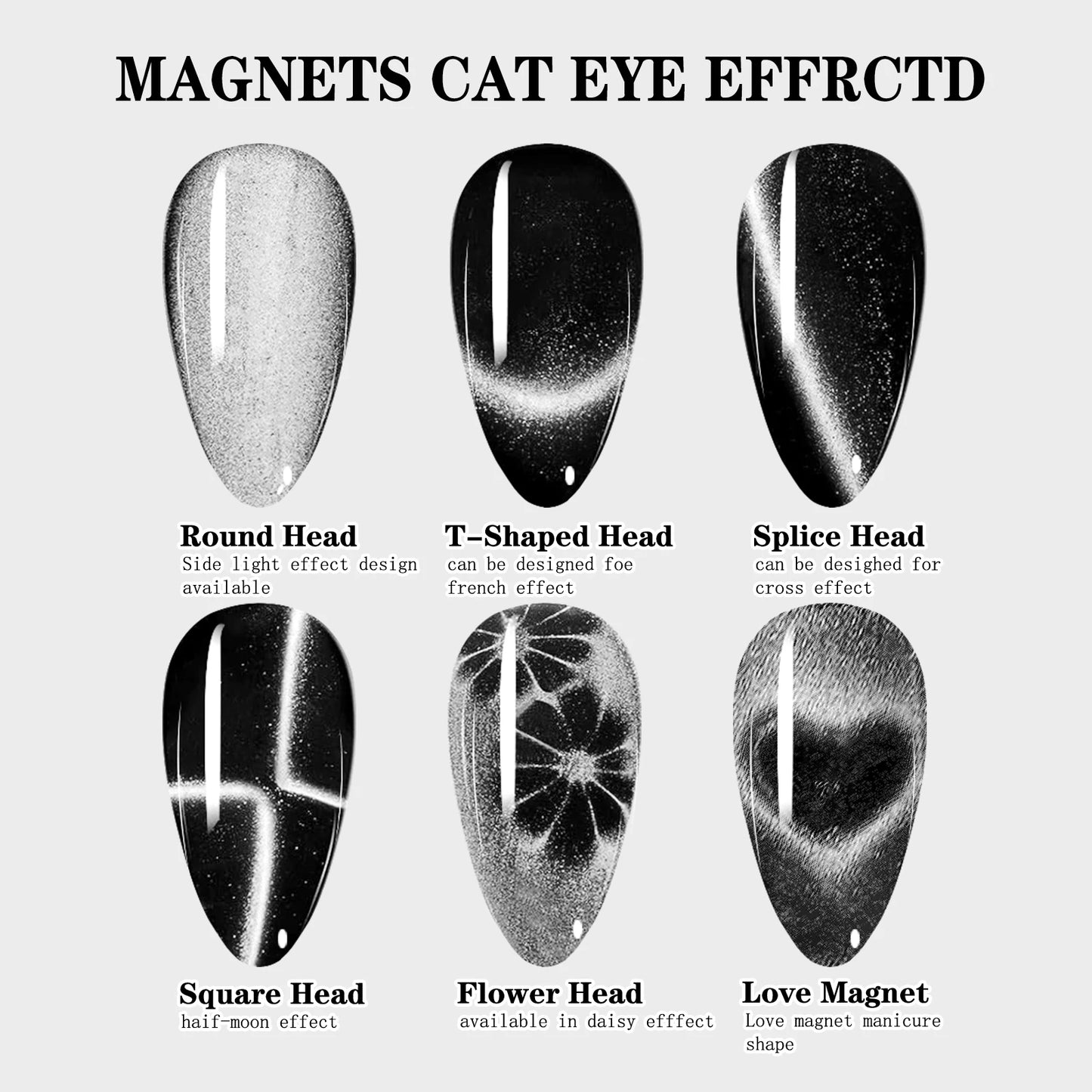 5/6 IN 1 Multi-function Cat Eye Magnetic Stick Nail Magnet Board For Nail Gel Polish Line Strip Effect Magic Nail Art Tools