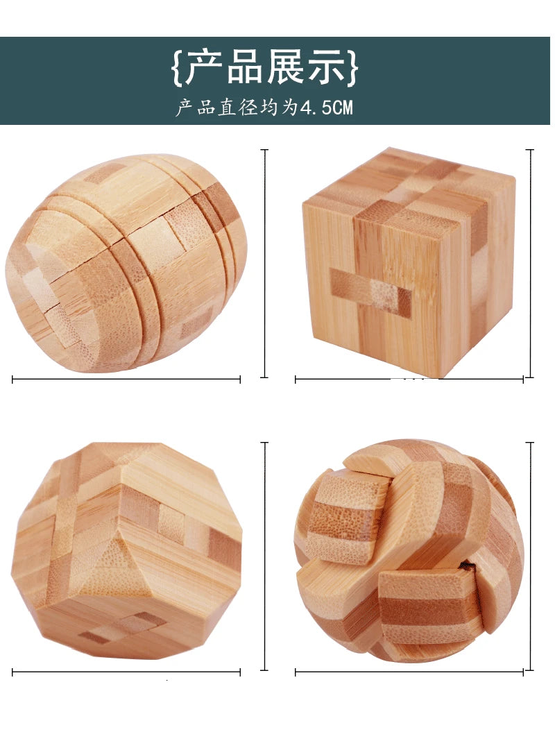Wooden Puzzle Games Brain Teasers Toy 3D Puzzles for Teens and Adults Logic Puzzle Wood Magic Cube Brain Teaser Assembling Toys