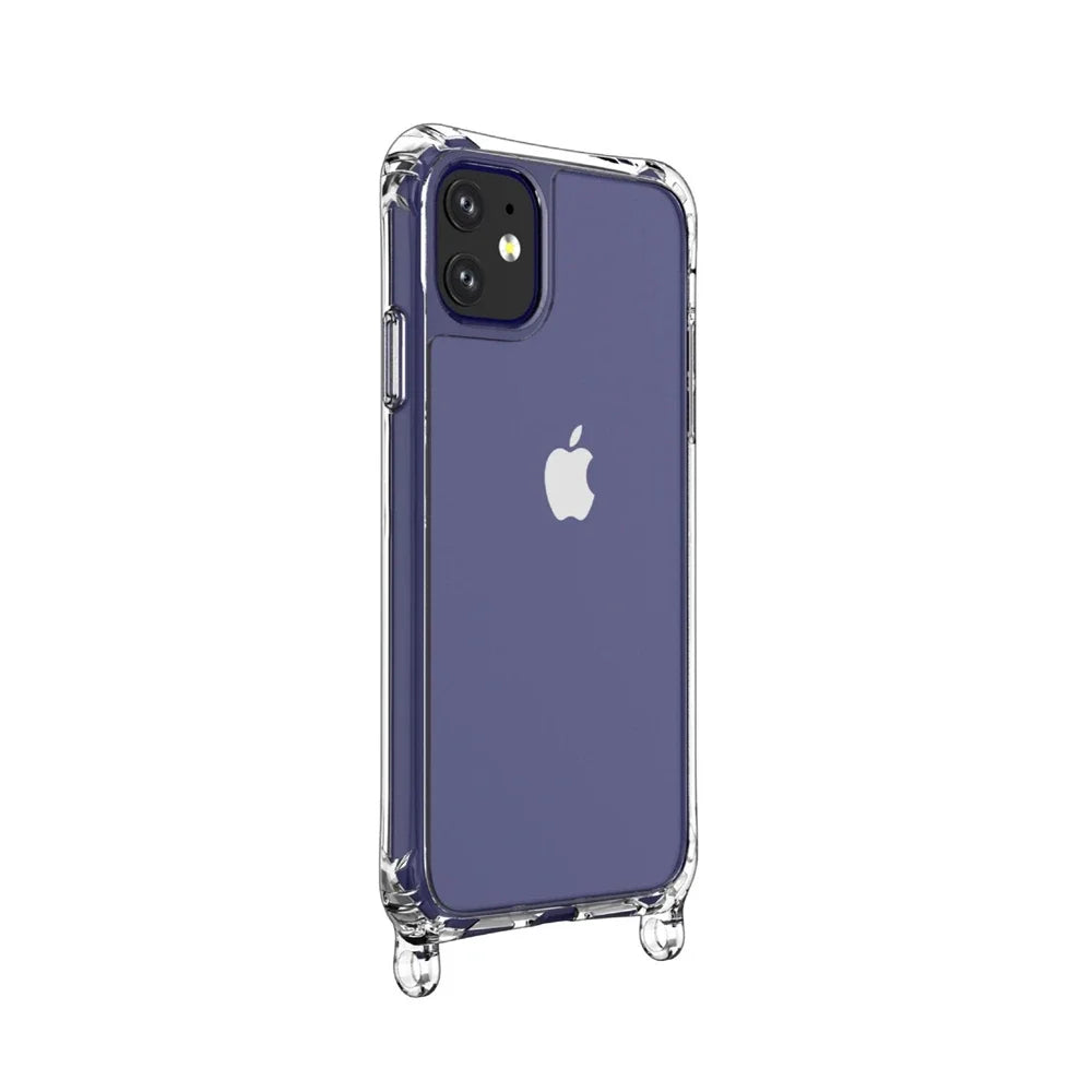 Transparent Shockproof Phone Case For iPhone 17 16 15 Pro Max 14 13 12 With Ring Hole Clear Four-Corner Airbag Soft Bumper Cover