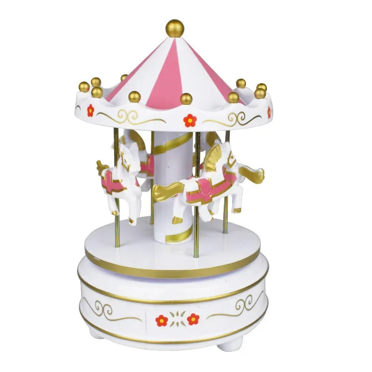 Merry-go-round Music Boxes Geometric Music Baby Room Decoration Gifts Unisex Christmas Horse Carousel Box Home Decor