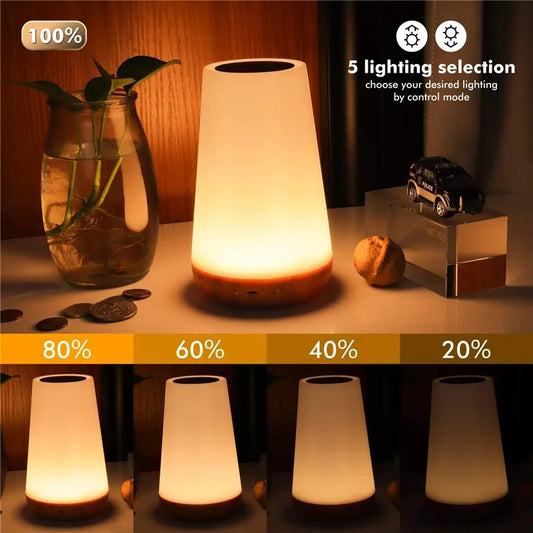 13 RGB Colors LED Night Light for Children Baby Bedroom Decoration Dimmable Touch Lamp Portable Rechargeable Bedside Table Lamp