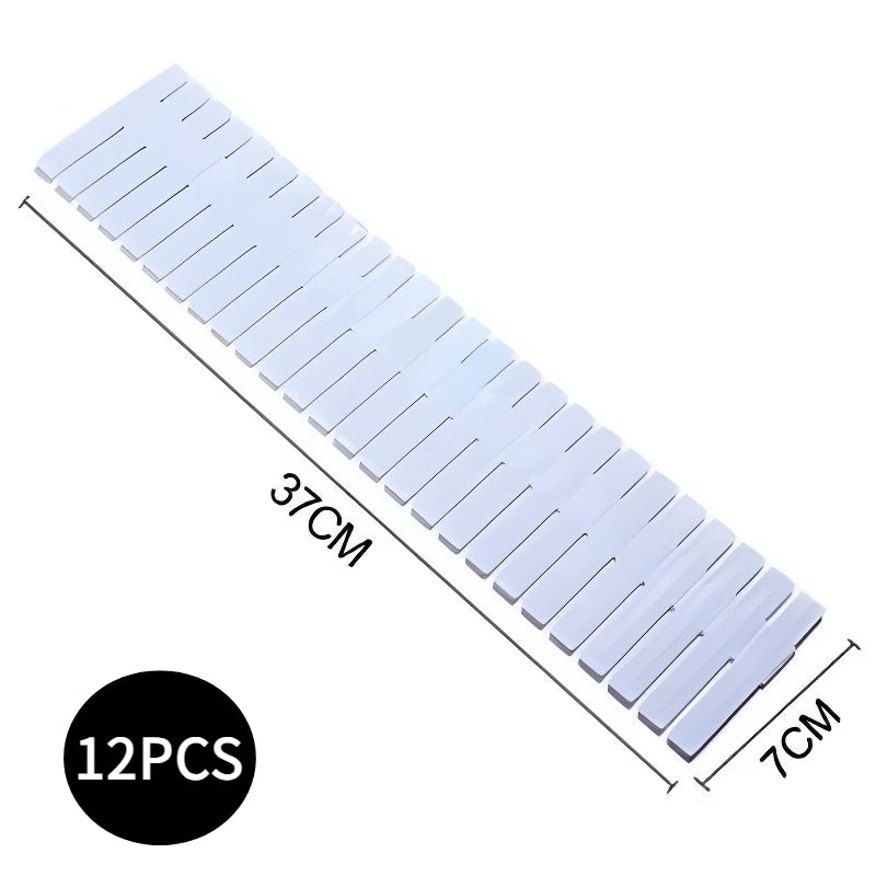 4/8/12 Pieces Drawer Divider Adjustable  Storage Organizer Separator for Tidying Clutter Cutlery  Desk & Kitchen Bedroom Office