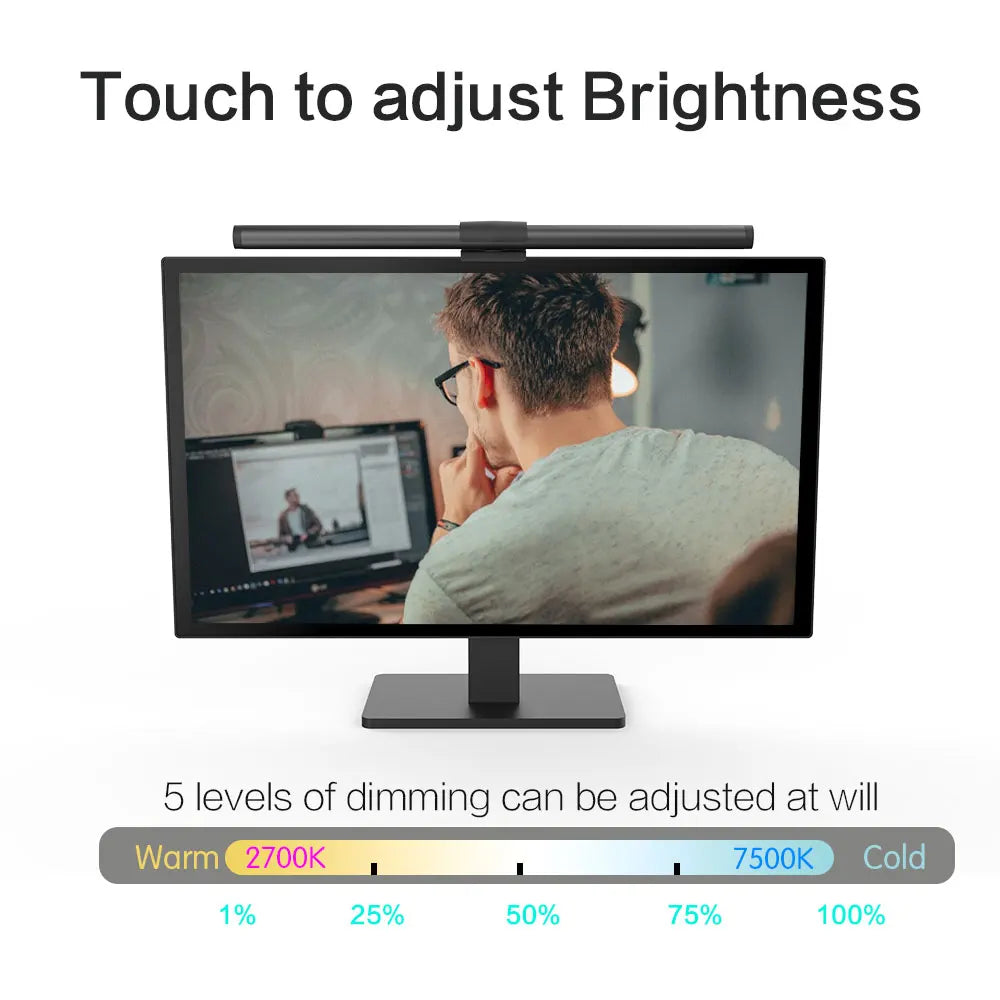 Premium RGB Screen Light Bar, Eye Protection, Stepless Dimming, Laptop Gaming and Office Work
