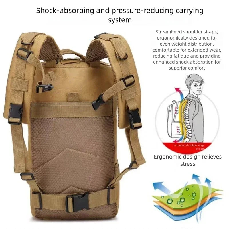 Outdoor hiking backpack, wilderness exploration backpack, camping backpack, climbing tool backpack, mountain climbing travel bac
