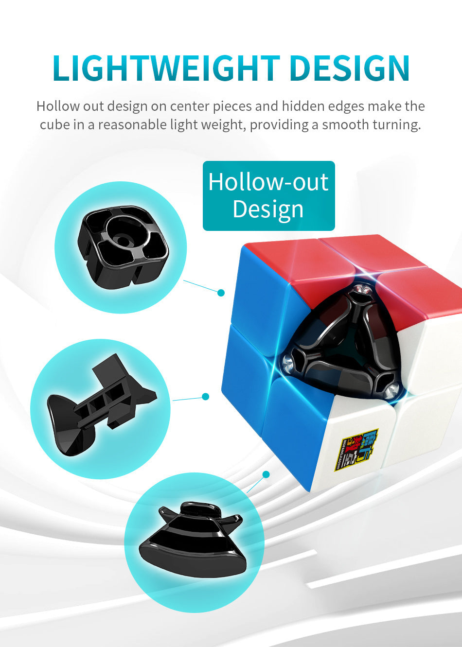 [ECube]MoYu Meilong 2 2x2x2 Magic Neo Cube Meilong Stickerless Speed Cube Puzzle Children Gift Adult Educational Toys