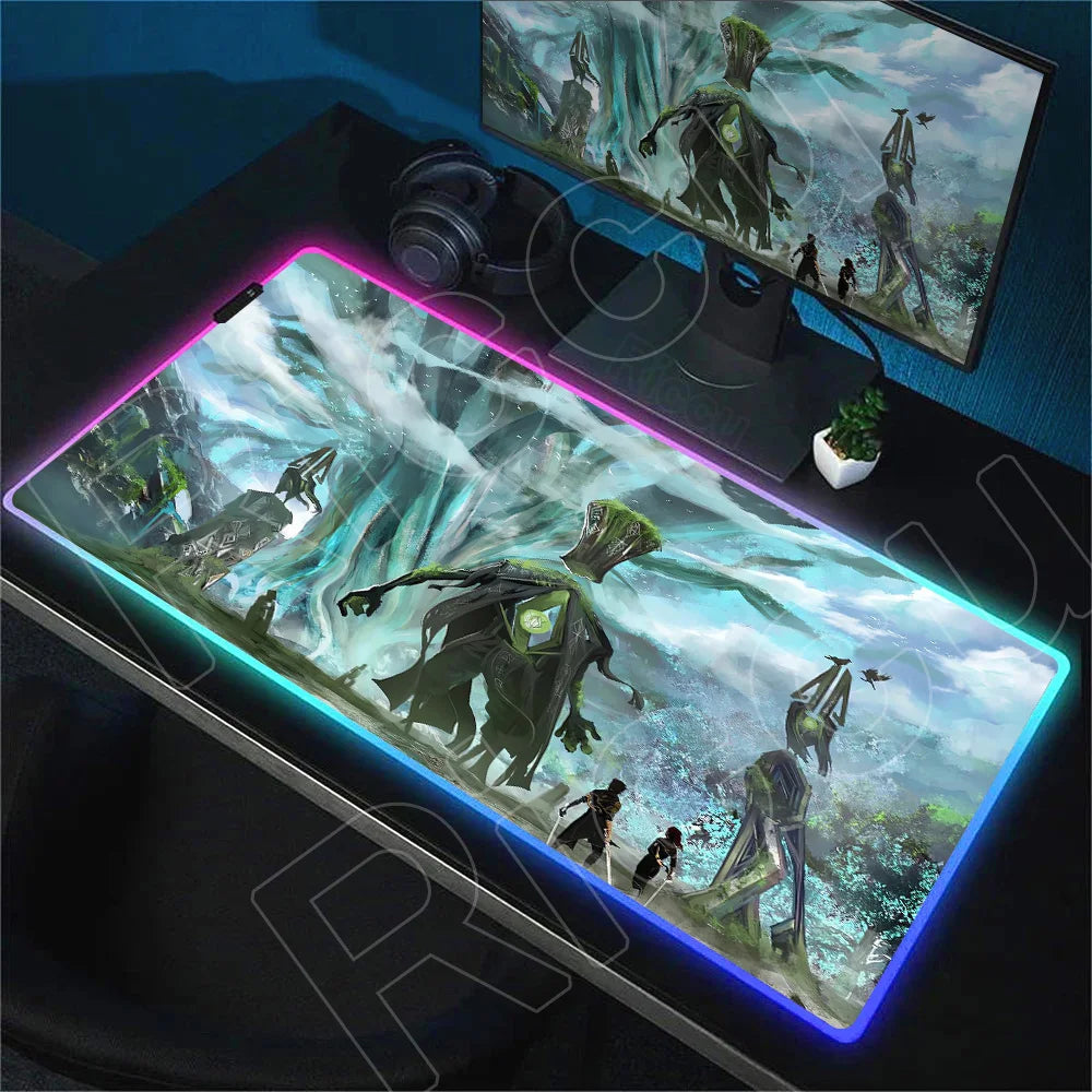 RGB Mousepad Hot Game Clair Obscur Expedition 33 Mouse Pad LED Luminescence Keyboard Deskmat Large Gamer Mice Rug With Backlight